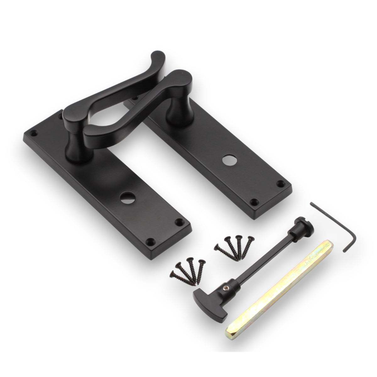 Victorian Scroll Bathroom Lever Handle 150mm Matt Black