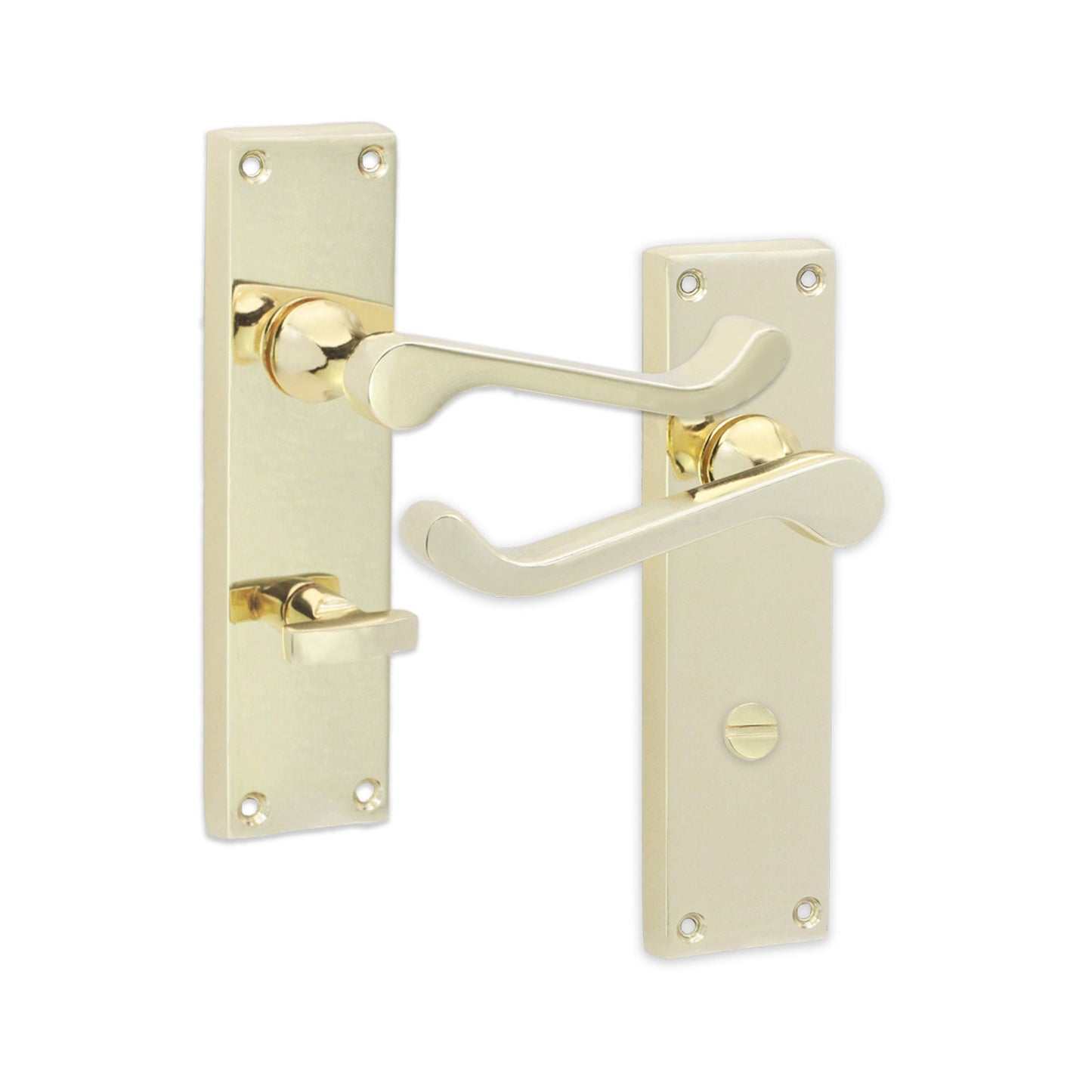 Victorian Scroll Bathroom Lever Handle 150mm Polished Brass