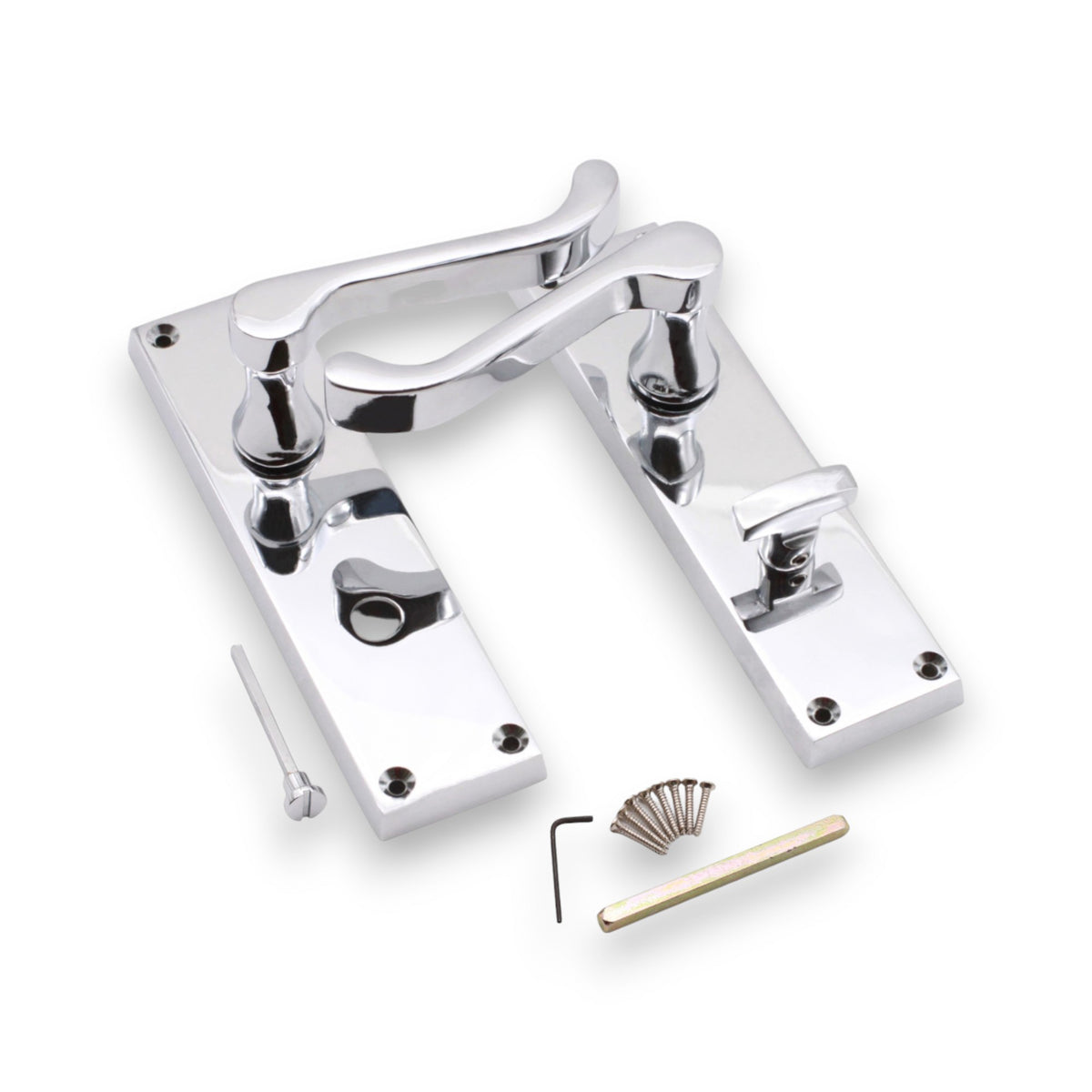 Victorian Scroll Bathroom Lever Handle 150mm Polished Chrome