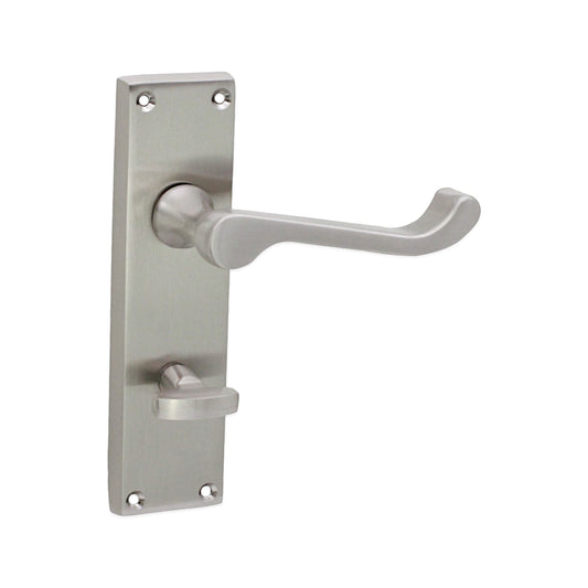 Victorian Scroll Bathroom Lever Handle 150mm Satin Nickel
