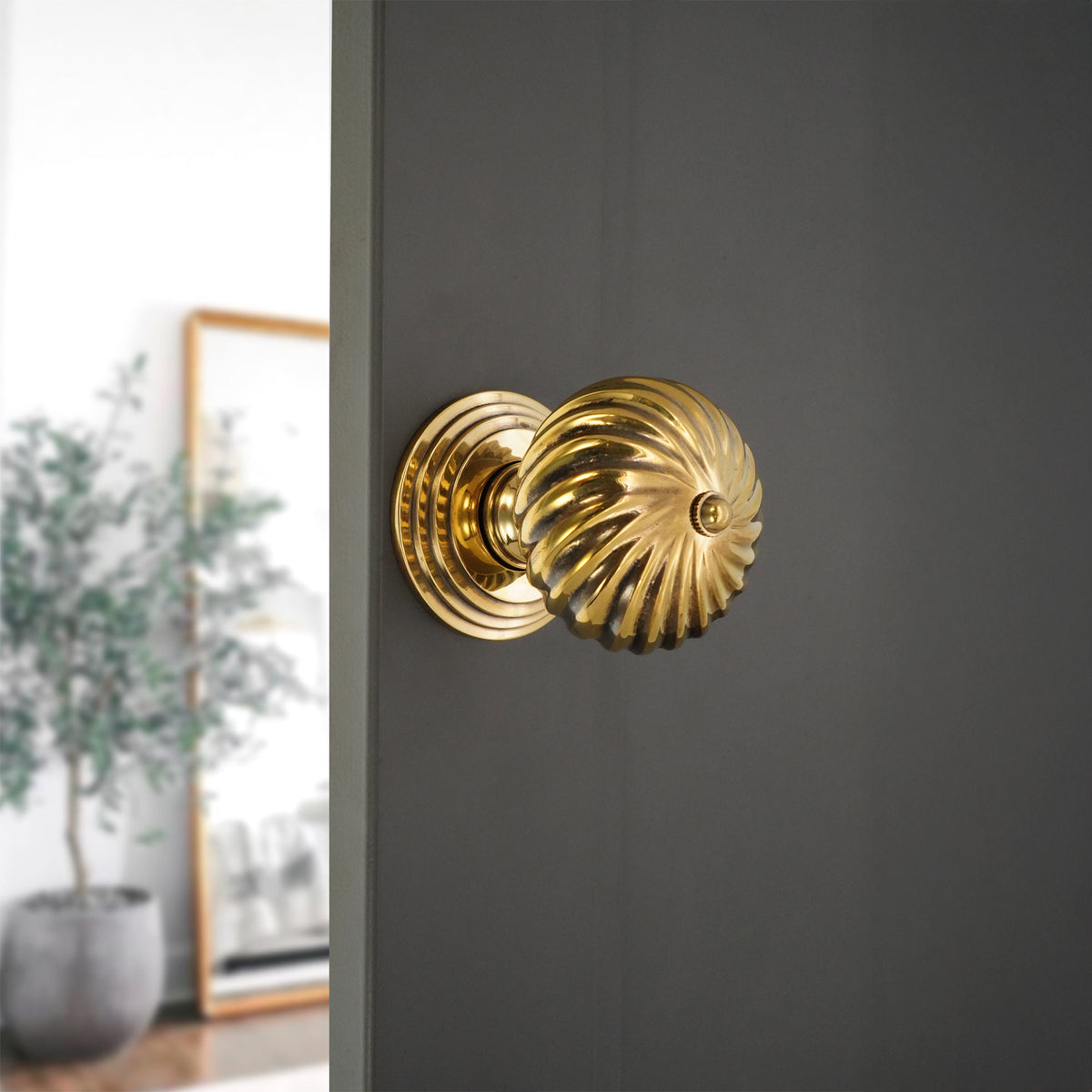 Burcot Mortice Door Knob Aged Brass