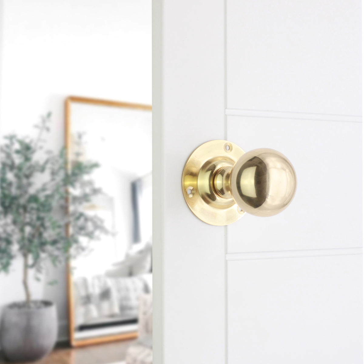 Ball Door Knob Polished Brass