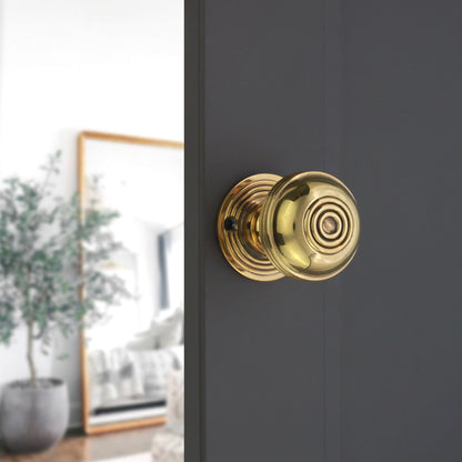 Bloxwich 50mm Rim/Mortice Door Knob Aged Brass
