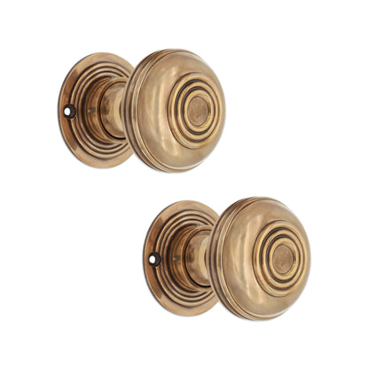 Bloxwich Large 60mm Rim/Mortice Door Knob Aged Brass
