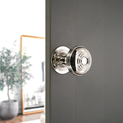 Bloxwich Large 60mm Rim/Mortice Door Knob Polished Nickel