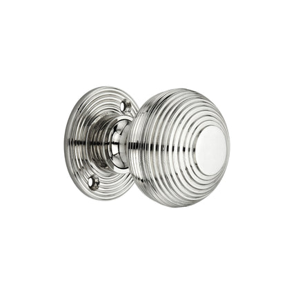 Beehive 50mm Rim/Mortice Door Knob Polished Nickel