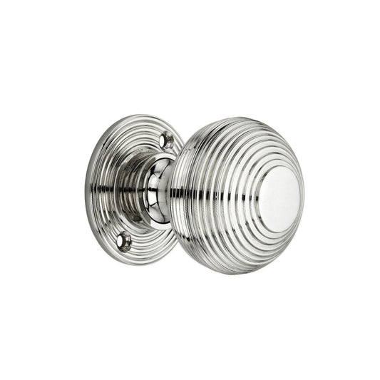 Beehive 50mm Rim/Mortice Door Knob Polished Nickel
