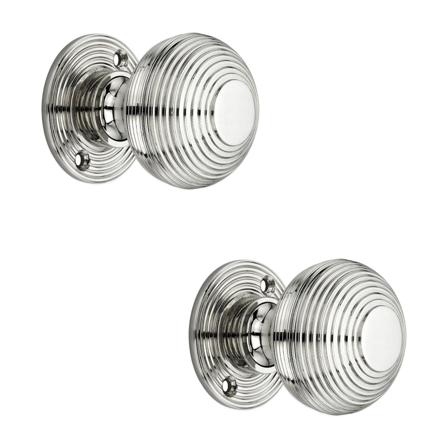 Beehive 50mm Rim/Mortice Door Knob Polished Nickel