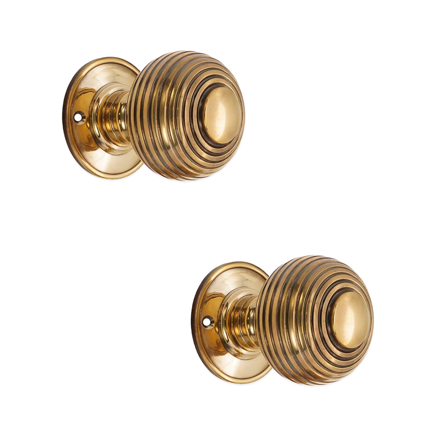 Beehive Large 60mm Mortice Door Knob Aged Brass