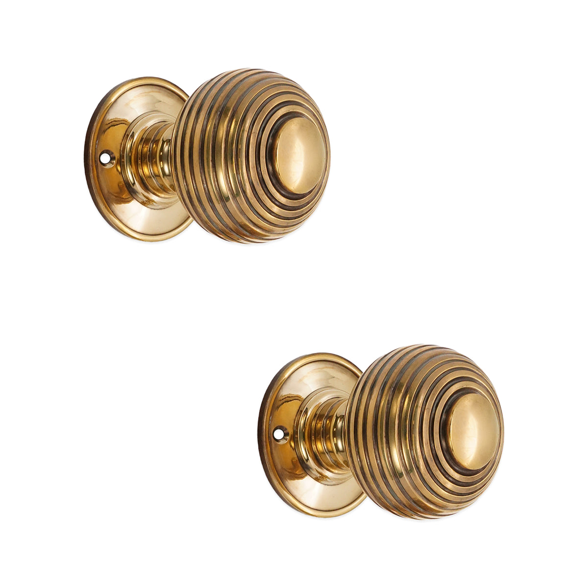 Beehive Large 60mm Mortice Door Knob Aged Brass