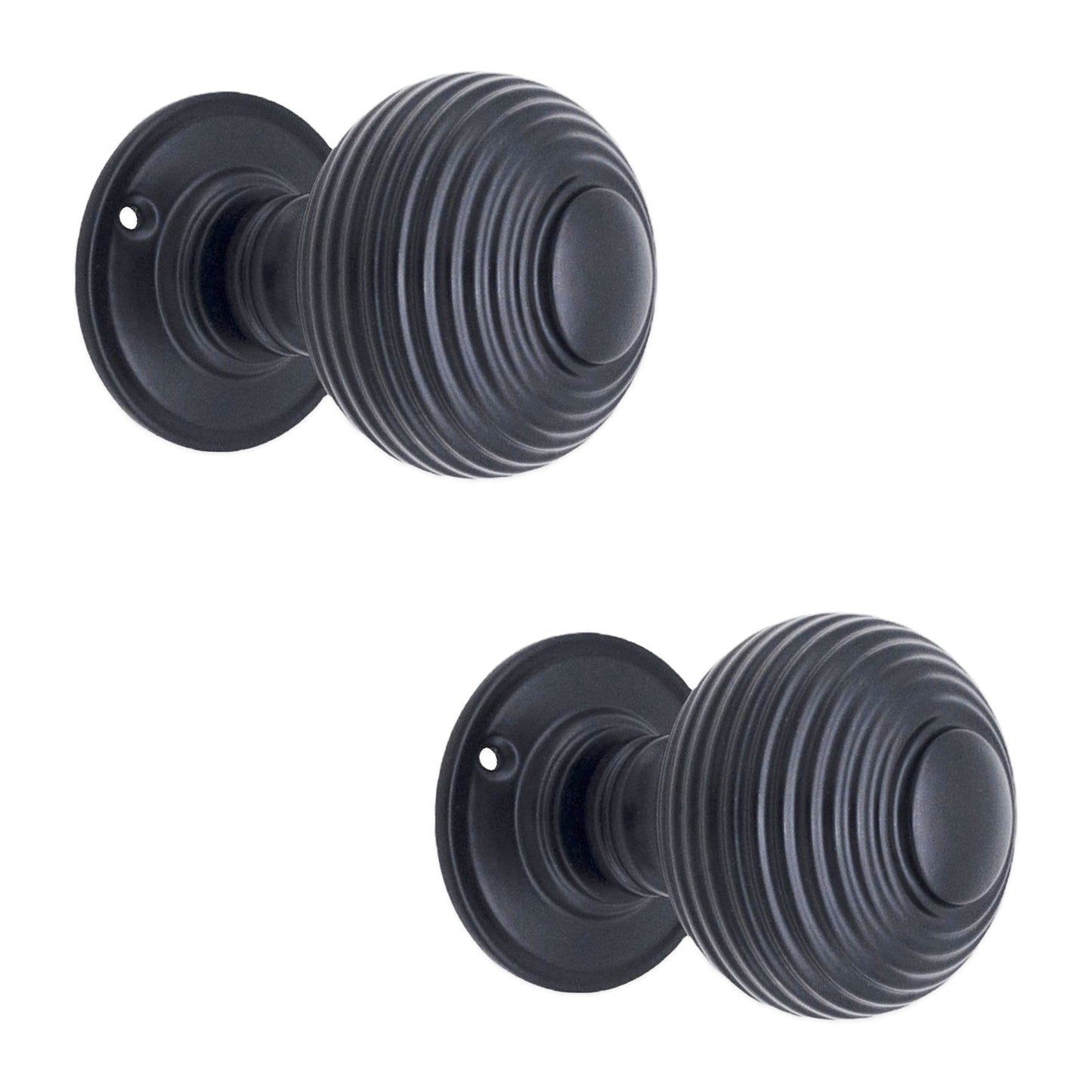 Beehive Large 60mm Mortice Door Knob Matt Black