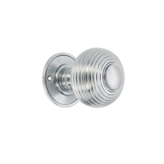 Beehive Large 60mm Mortice Door Knob Satin Chrome