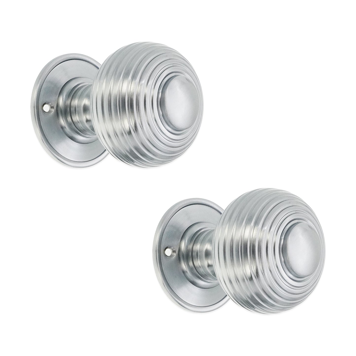 Beehive Large 60mm Mortice Door Knob Satin Chrome