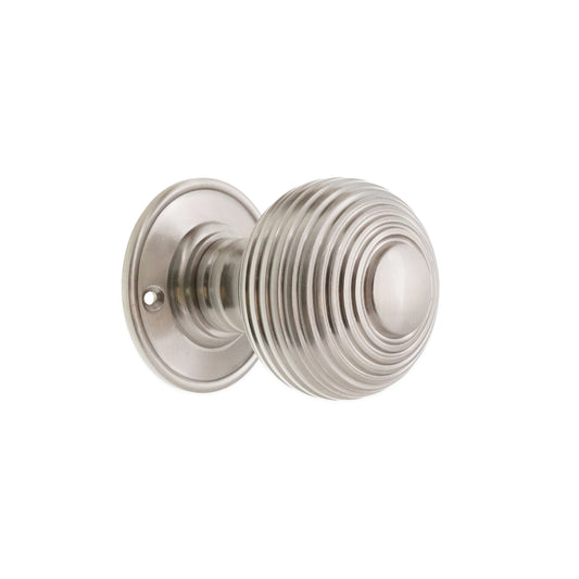 Beehive Large 60mm Mortice Door Knob Satin Nickel