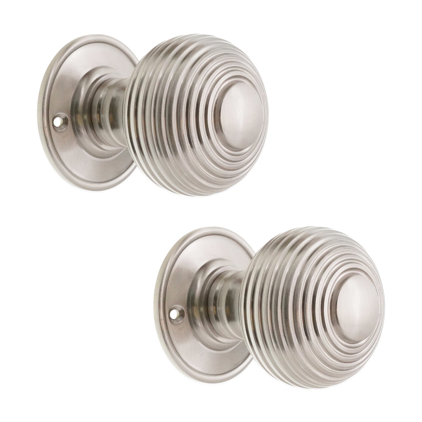 Beehive Large 60mm Mortice Door Knob Satin Nickel