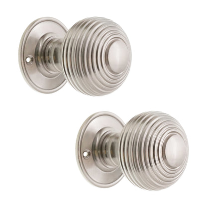 Beehive Large 60mm Mortice Door Knob Satin Nickel