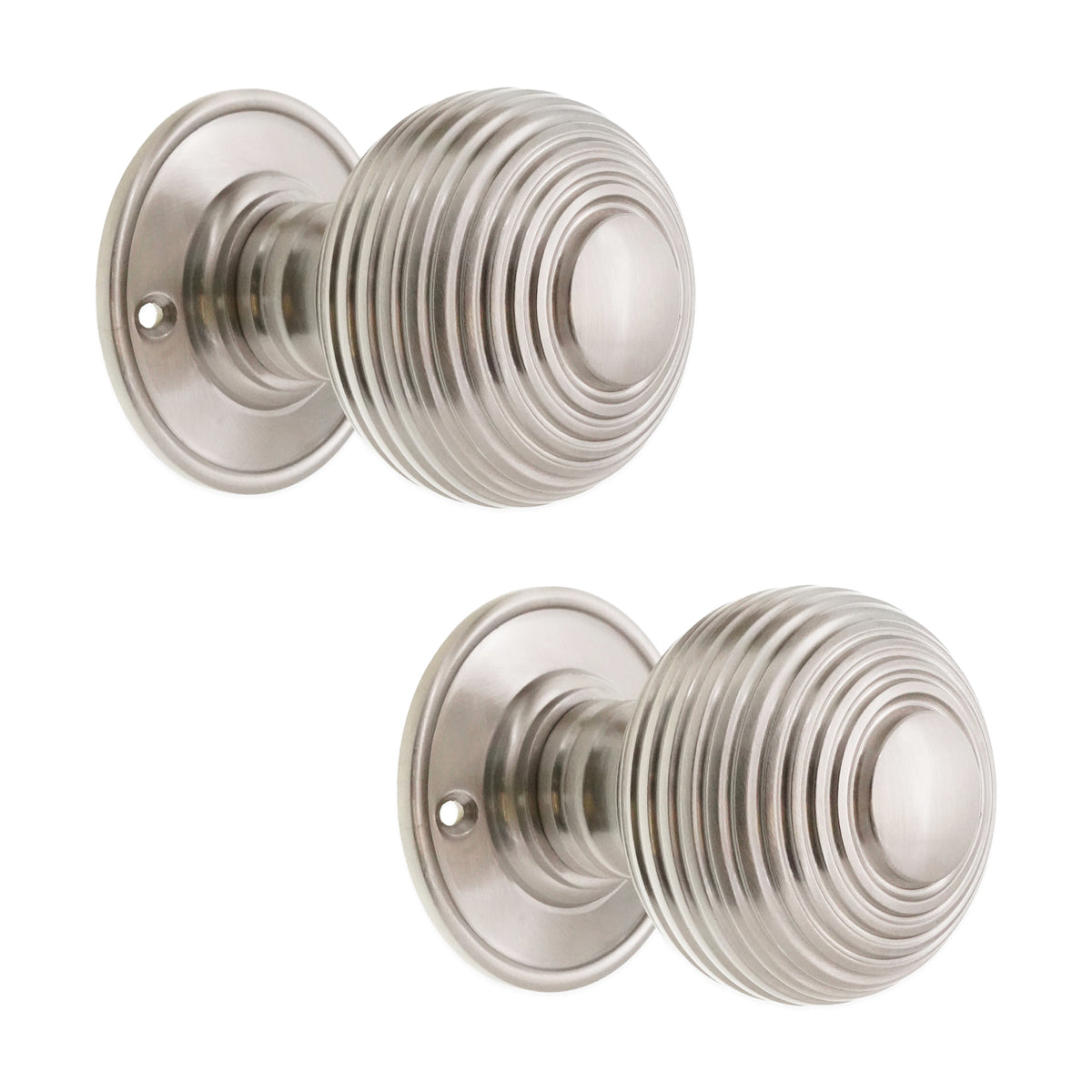 Beehive Large 60mm Mortice Door Knob Satin Nickel