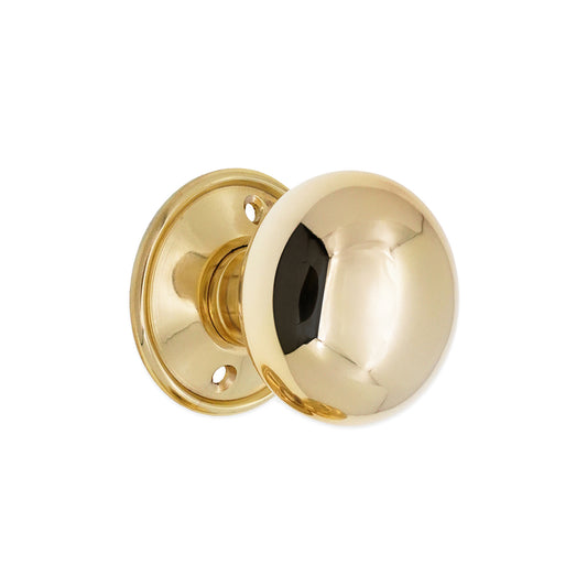 Cottage Large 50mm Rim/Mortice Door Knob Polished Brass