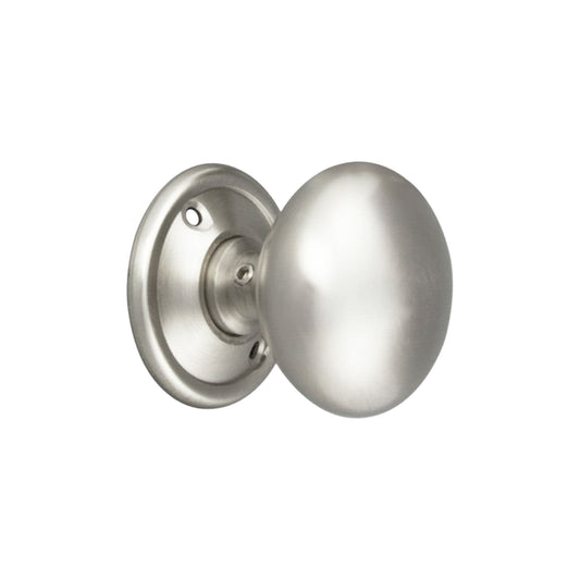 Cottage Large 50mm Rim/Mortice Door Knob Satin Chrome
