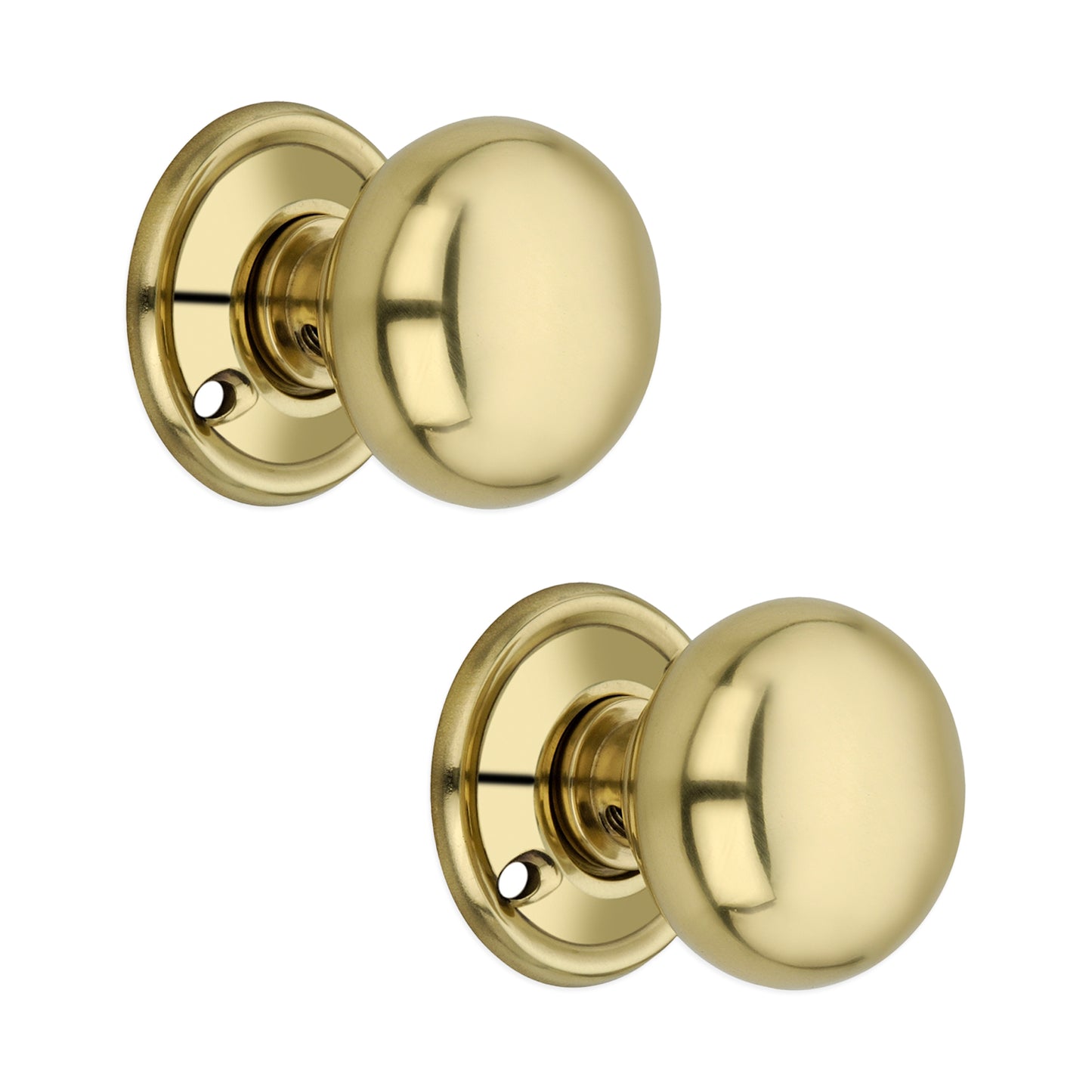 Cottage Small 40mm Rim/Mortice Door Knob Polished Brass