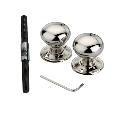 Cottage Small 40mm Rim/Mortice Door Knob Polished Nickel