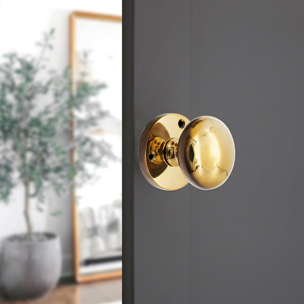 Victorian Mortice Door Knob Aged Brass