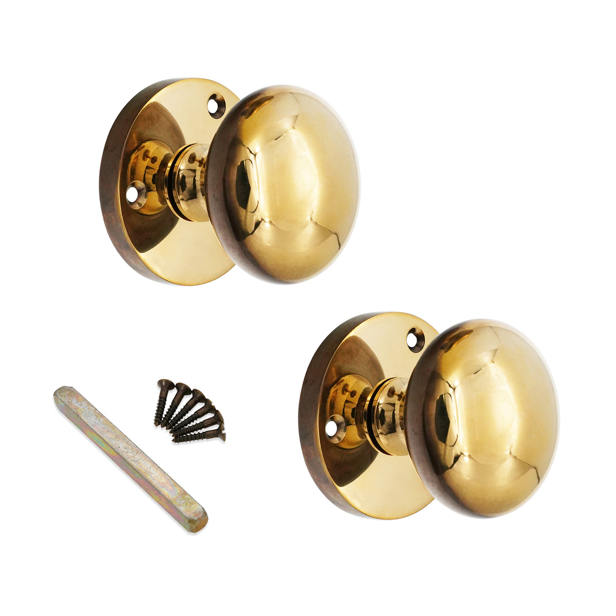 Victorian Mortice Door Knob Aged Brass