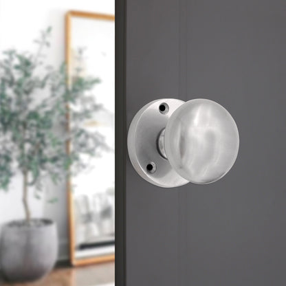 Victorian Door Knob Satin Chrome