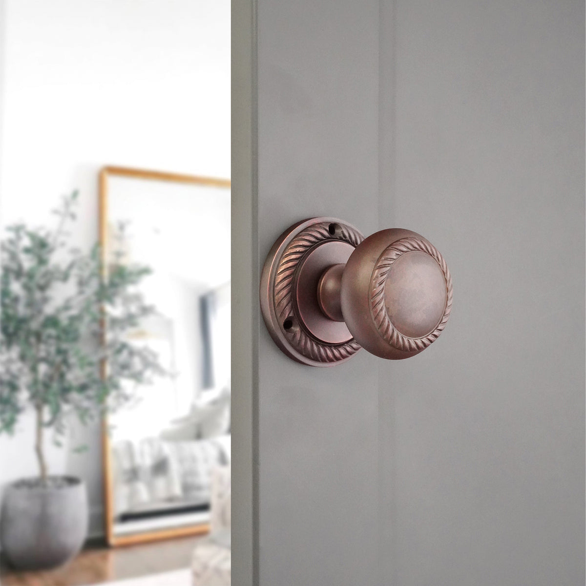 Georgian Mortice Door Knob Aged Bronze