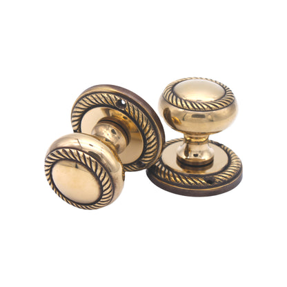 Georgian Mortice Door Knob Aged Brass
