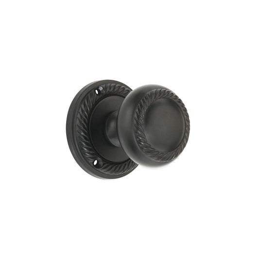 Georgian Mortice Door Knob Matt Black