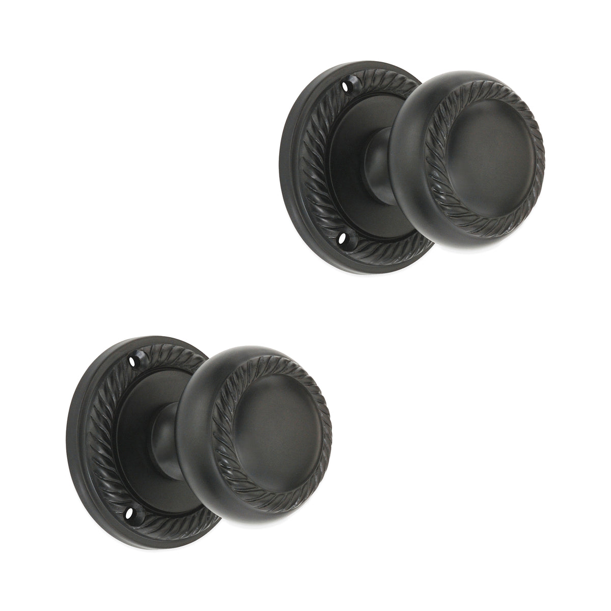 Georgian Mortice Door Knob Matt Black
