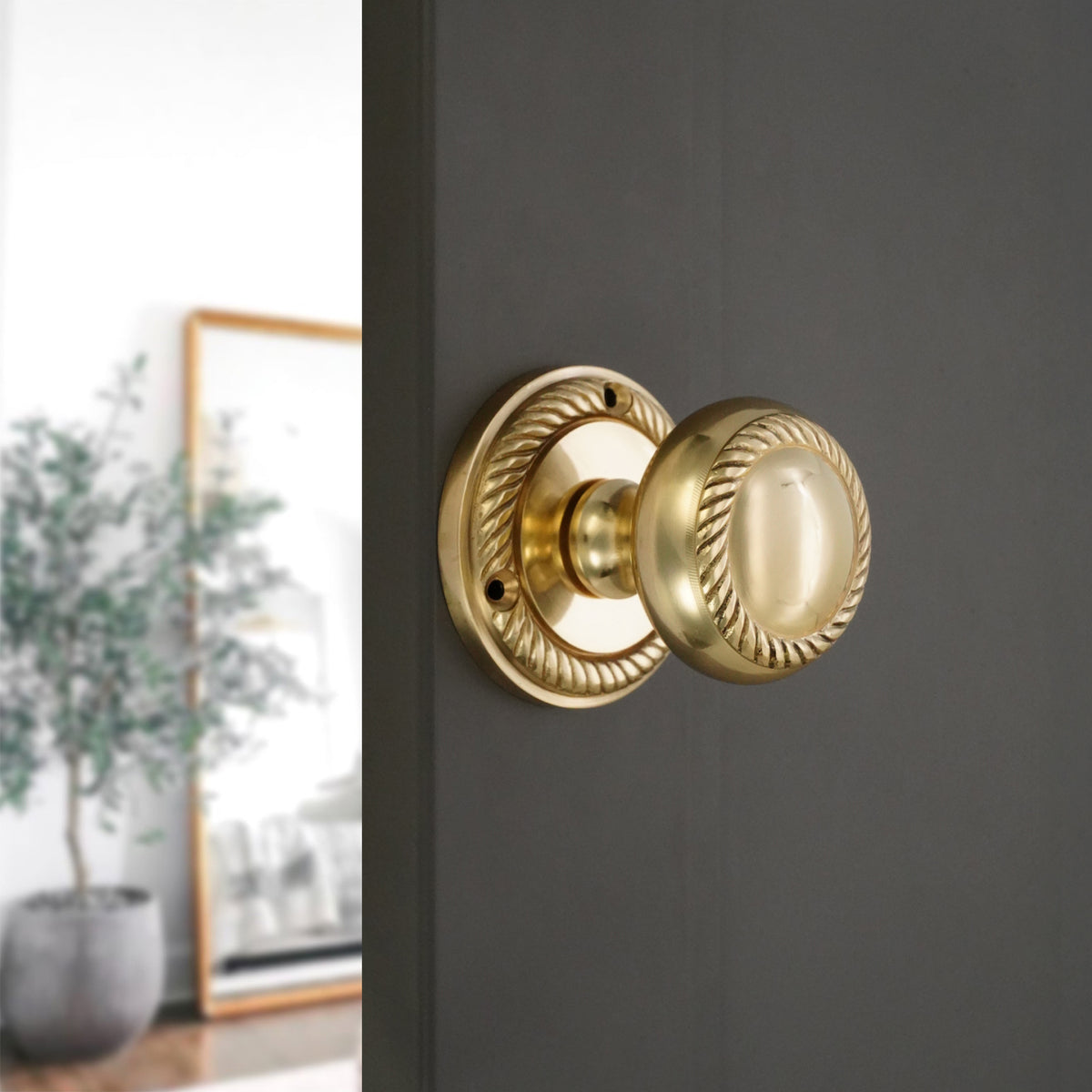 Georgian Mortice Door Knob Polished Brass