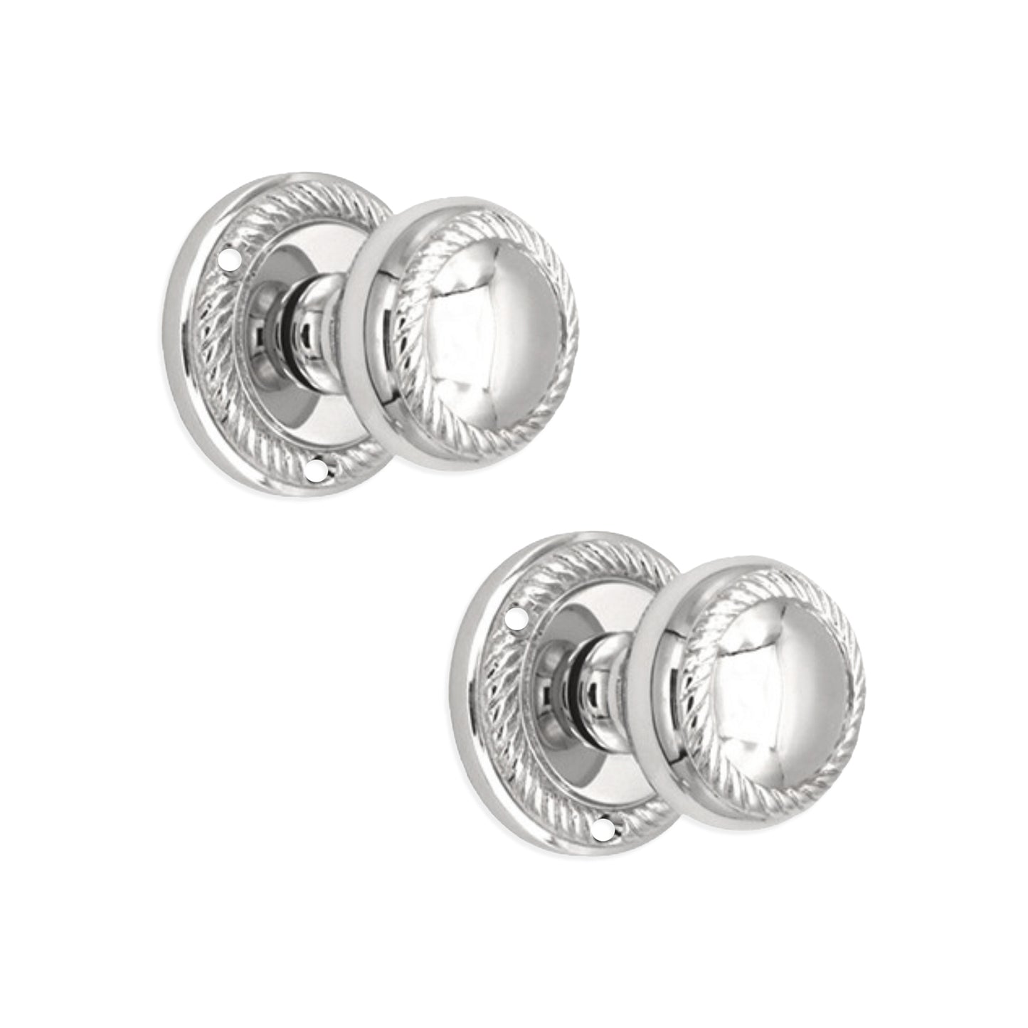 Georgian Mortice Door Knob Polished Chrome