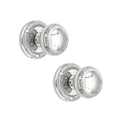 Georgian Mortice Door Knob Polished Chrome