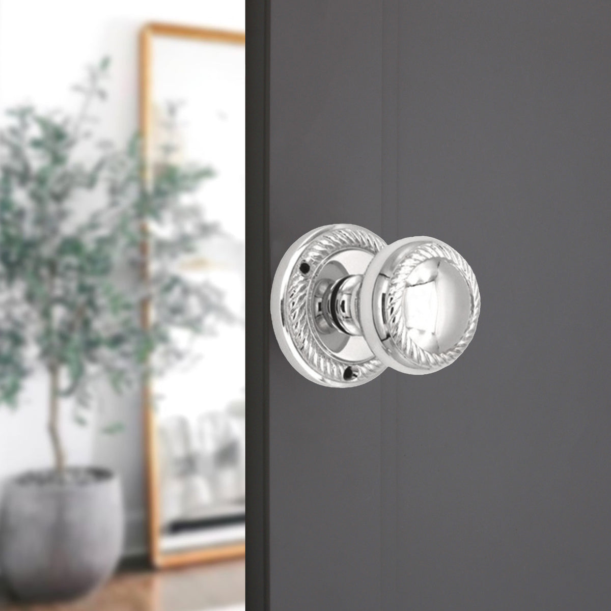 Georgian Mortice Door Knob Polished Chrome