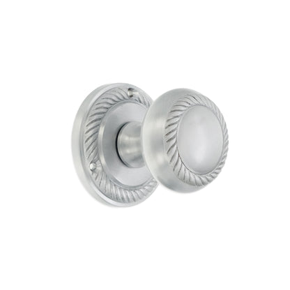Georgian Mortice Door Knob Satin Chrome
