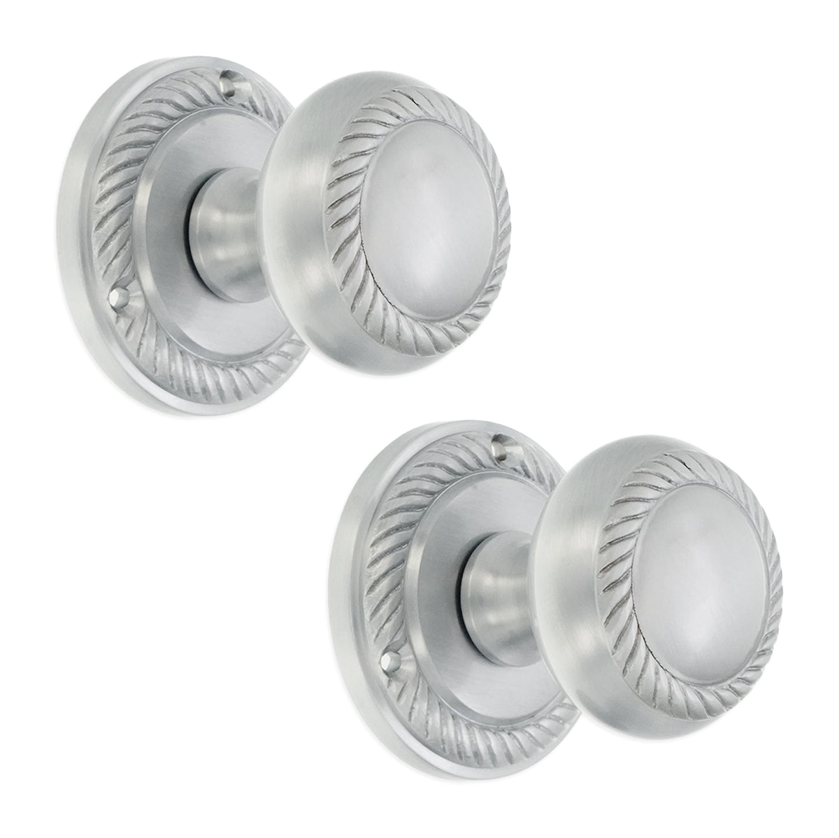 Georgian Mortice Door Knob Satin Chrome