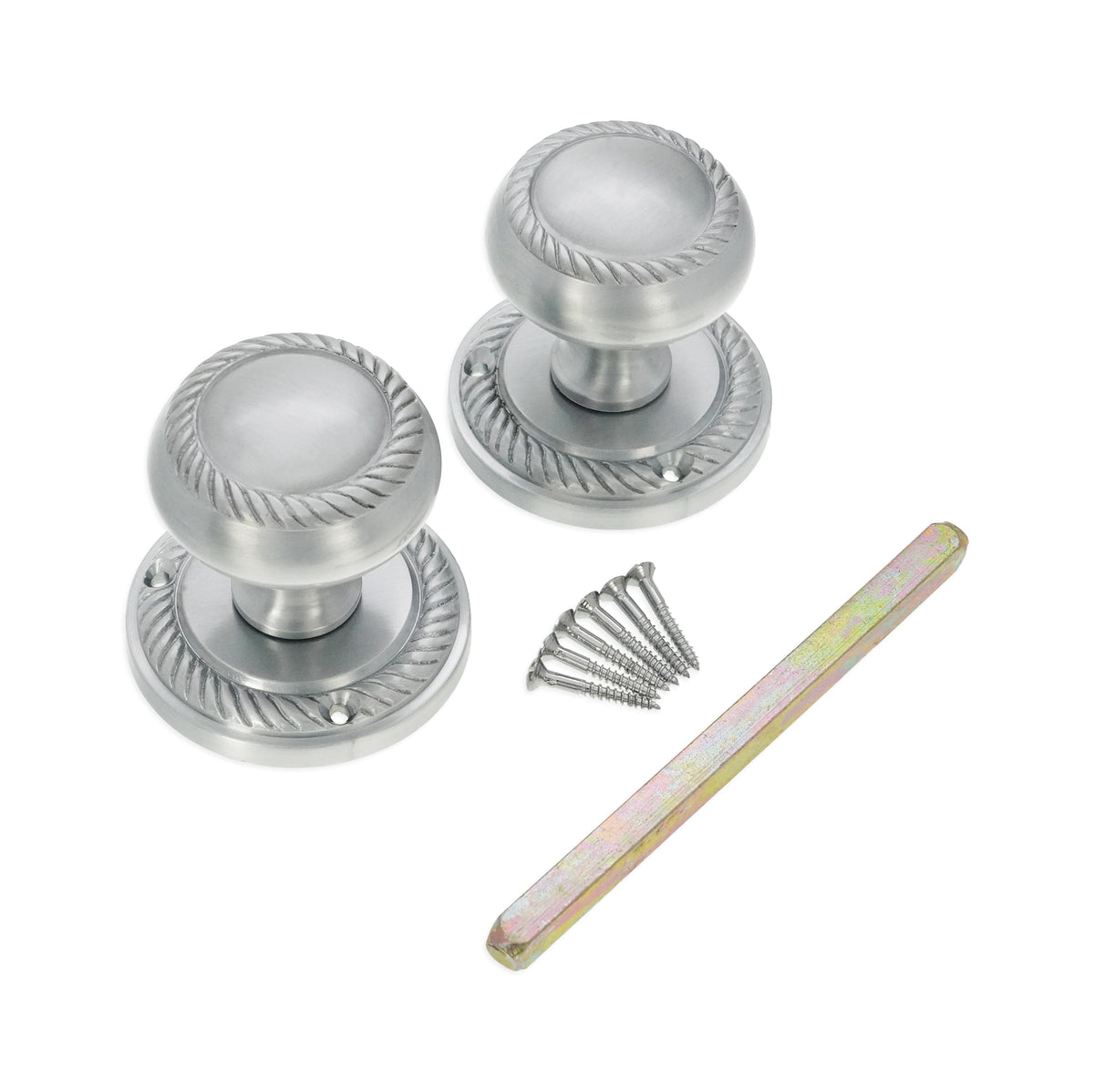 Georgian Mortice Door Knob Satin Chrome