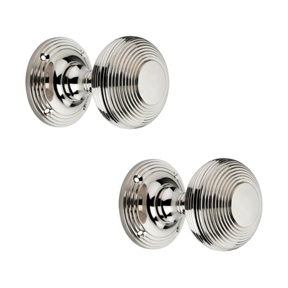 Beehive Door Knob 55mm Polished Nickel
