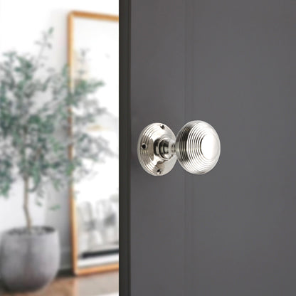 Beehive Door Knob 55mm Polished Nickel