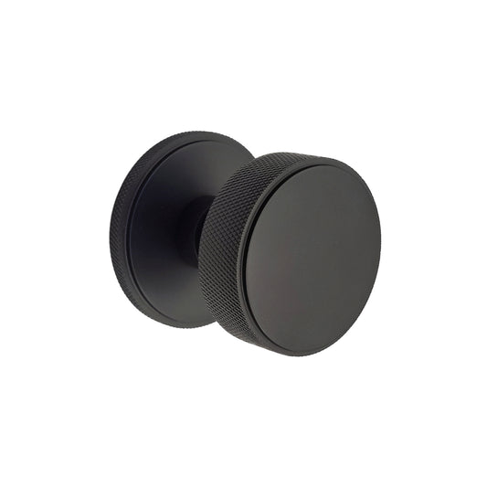 Connaught Knurled Door Knob Matt Black
