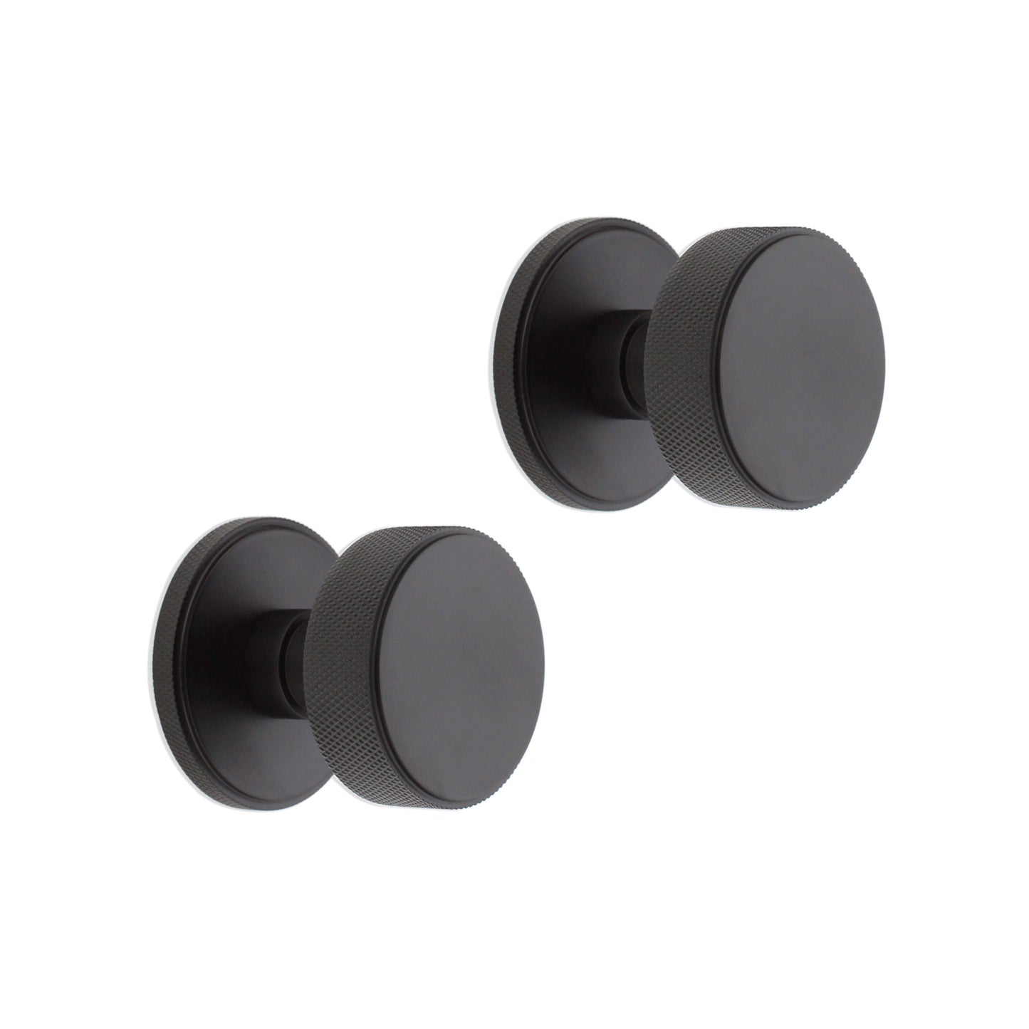Connaught Knurled Door Knob Matt Black