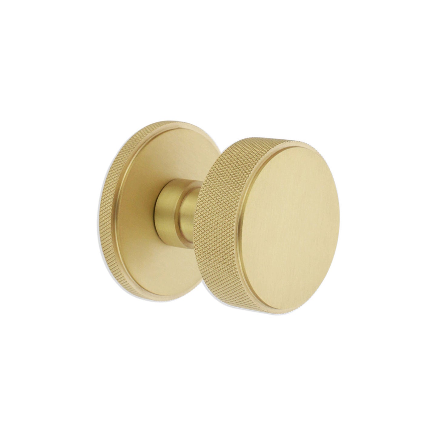 Connaught Knurled Door Knob Satin Brass