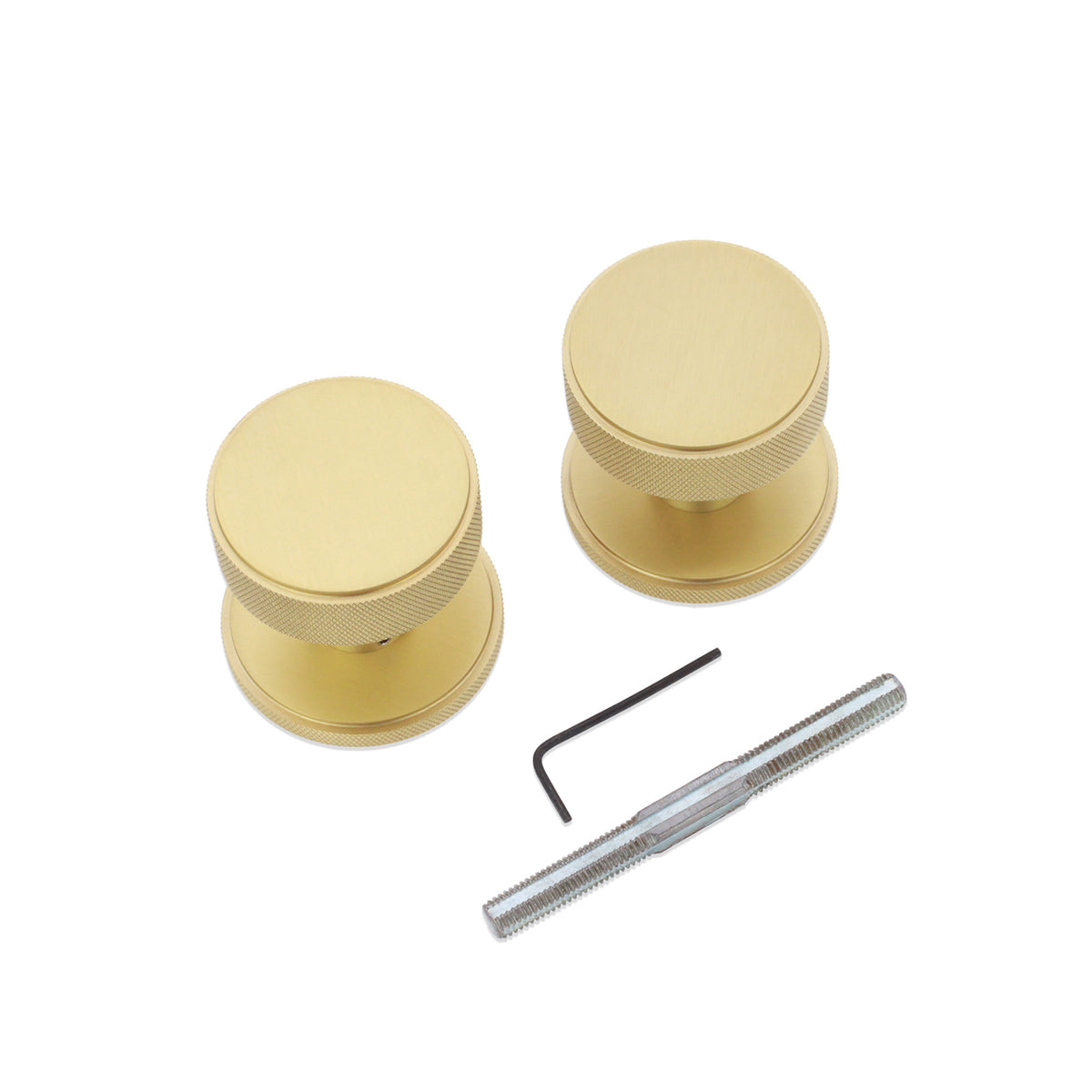 Connaught Knurled Door Knob Satin Brass