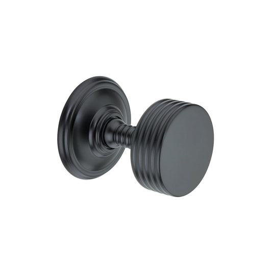 Oxford Mortice Door Knob Matt Black