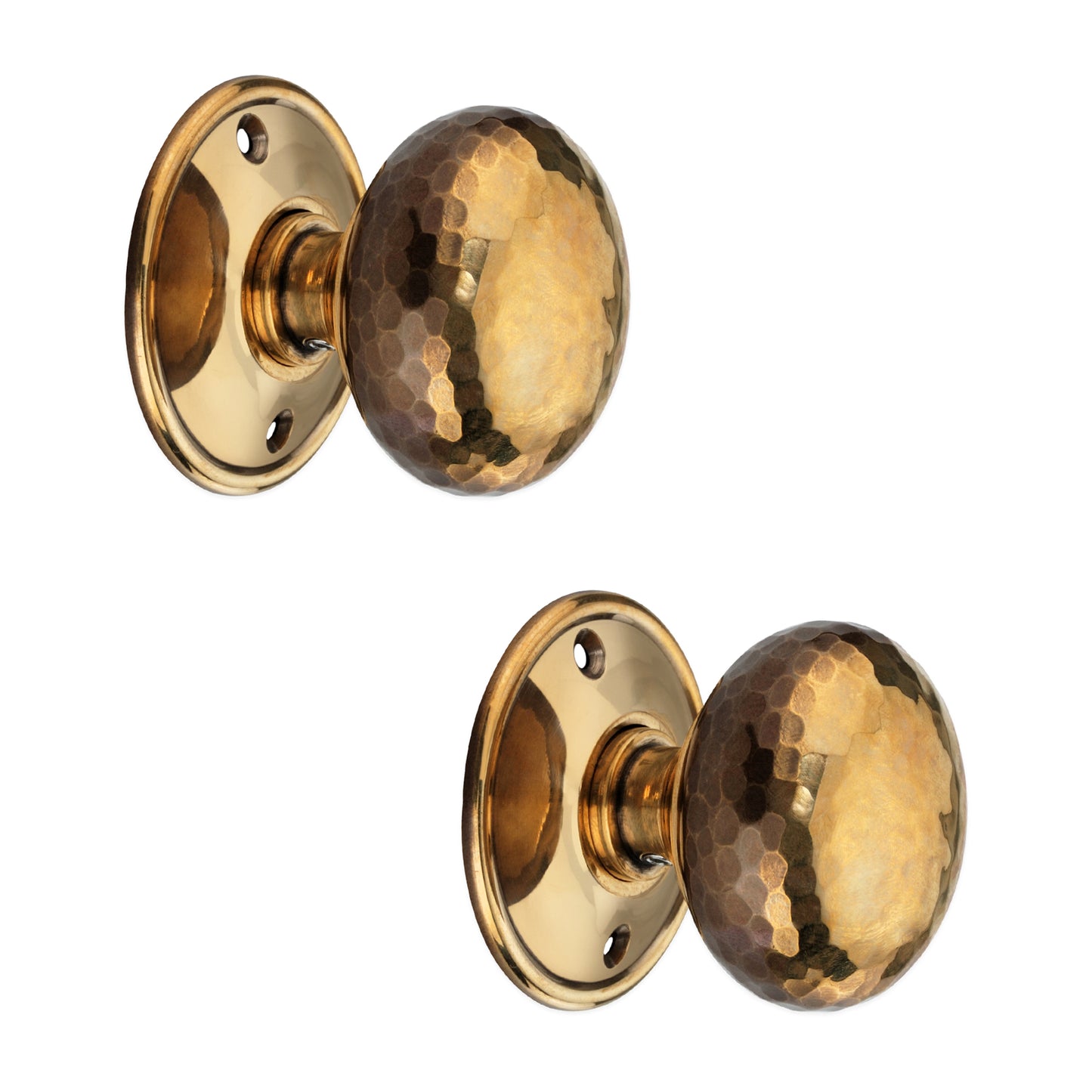 Hammered Cottage Large Mortice/Rim Door Knob Aged Brass