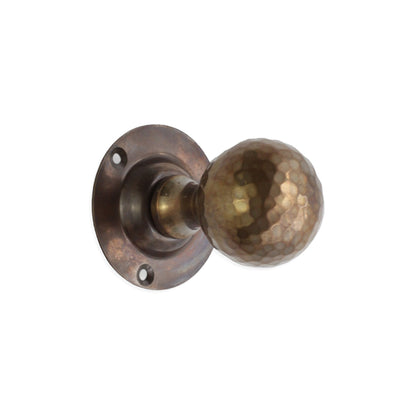 Hammered Ball Mortice Door Knob Antique