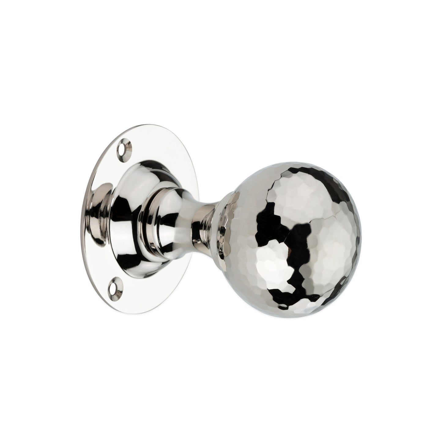 Hammered Ball Mortice Door Knob Polished Nickel