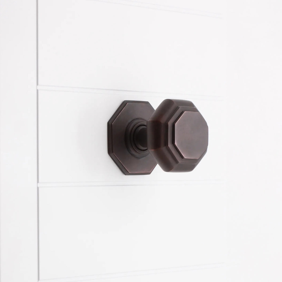 Octagonal Centre Door Knob Aged Bronze
